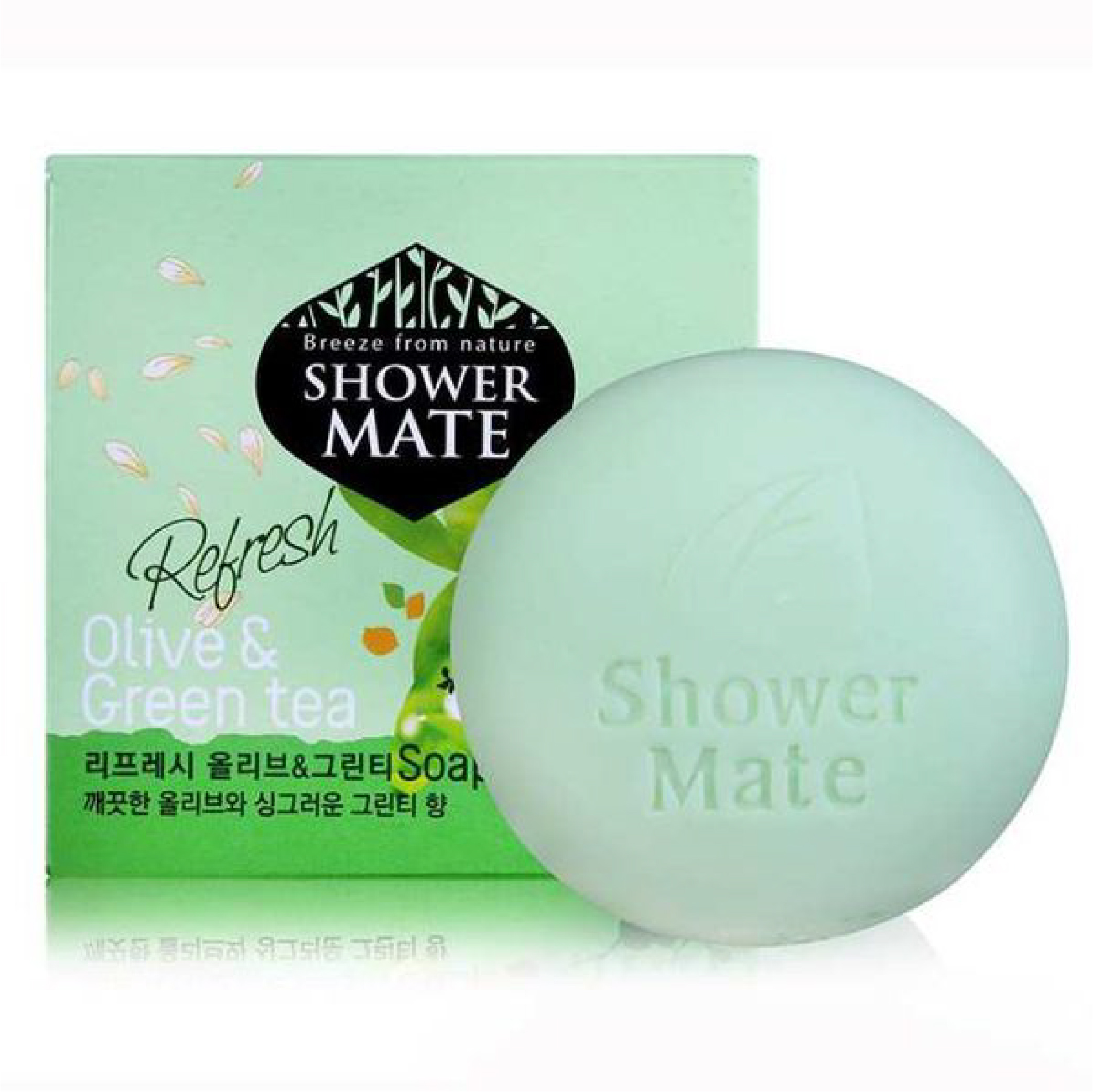 Xà bông tắm dưỡng da cao cấp giúp da mịn màng và làm sạch da SHOWERMATE Olive &amp; Green Tea 100g - Hàn Quốc Chính Hãng