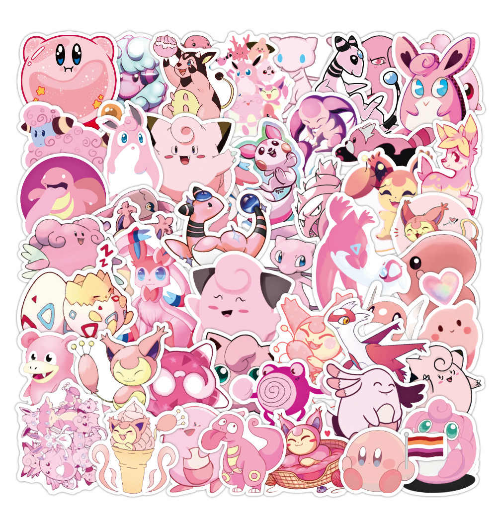 Set 30-60 Pink Pokemon sticker-Pokemon hồng