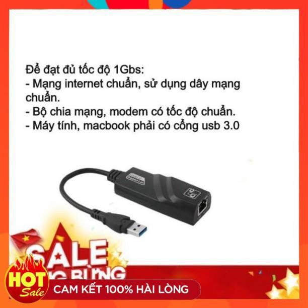 Dây chuyển đổi USB 3.0 sang lan-Đầu cáp chuyển đổi cổng USB 3.0 sang cổng mạng lan RJ45