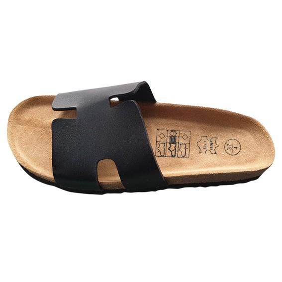 Dép đế trấu Unisex Da tổng hợp quai chữ H