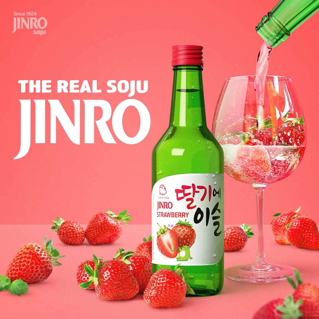 [CHÍNH HÃNG] Soju Hàn Quốc JINRO VỊ DÂU 360ml - Combo 6 chai