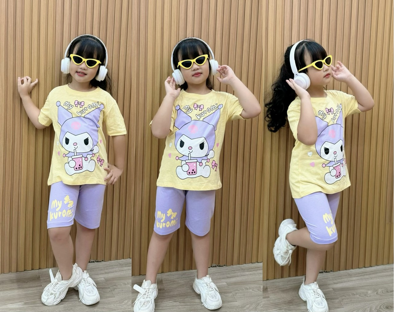 Đồ bộ bé gái, Bộ cộc tay cho bé gái mặc nhà đi học đẹp từ 8-40kg chất cotton mềm mịn mát