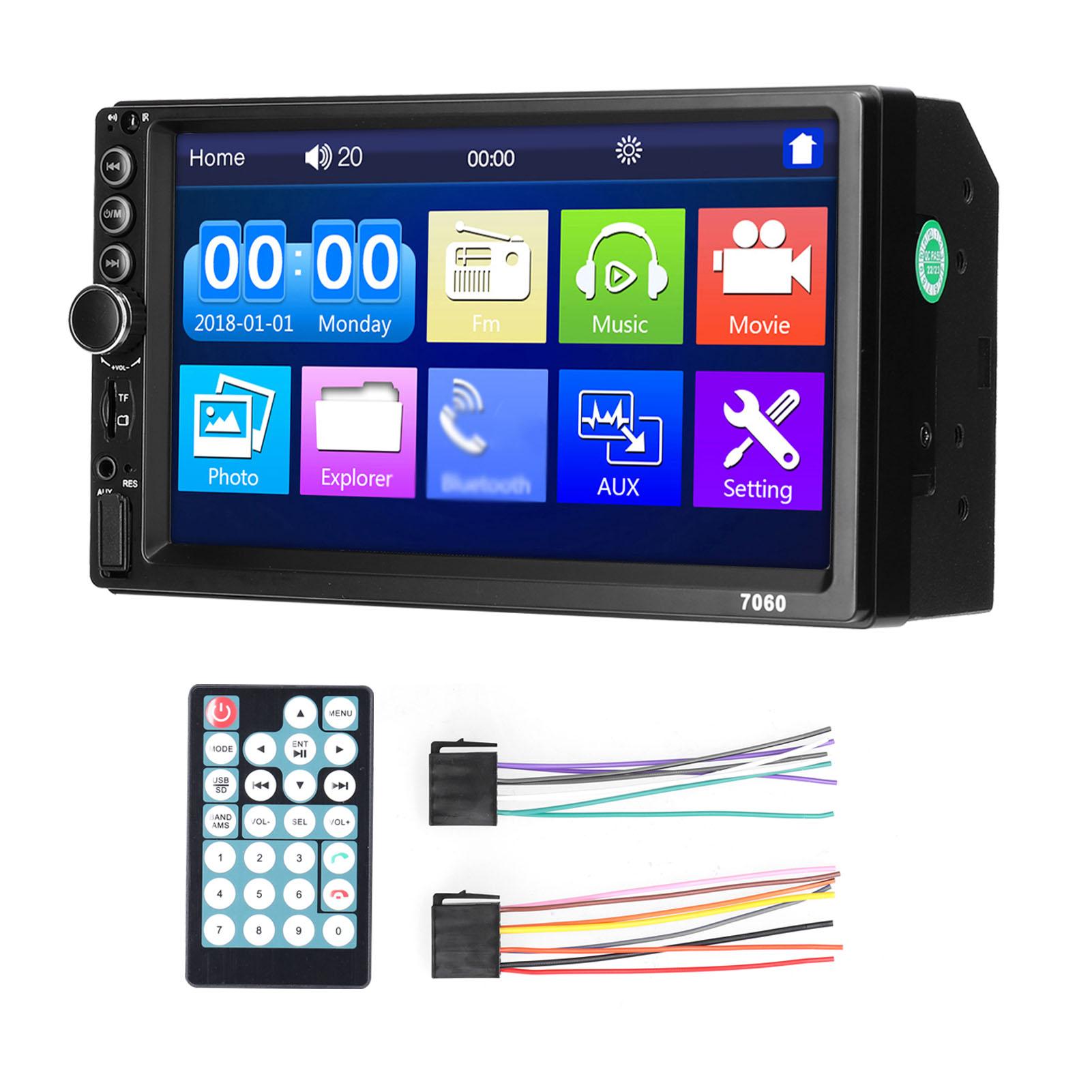 7 Inch Car MP5 Player Double Din Stereo FM Radio BT Hands-Free Calling Support TF Card/USB/AUX-IN Link Reverse Picture