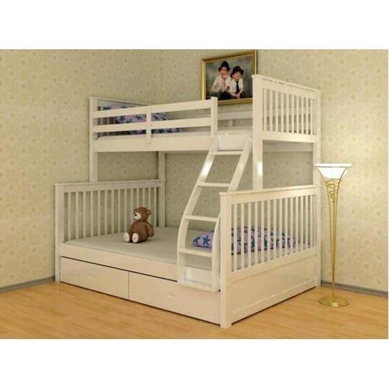 Giường 2 Tầng Gỗ Tự Nhiên 1m4-1m K.Bed 228 (Trắng)