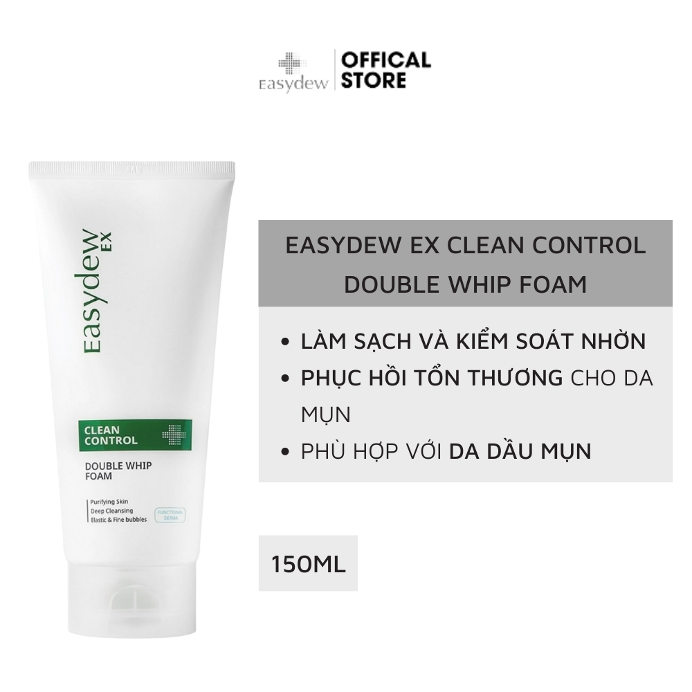Sữa Rửa Mặt Phục Hồi Dành Cho Da Nhờn Mụn Easydew Ex Clean Control Double Whip Foam 150ml