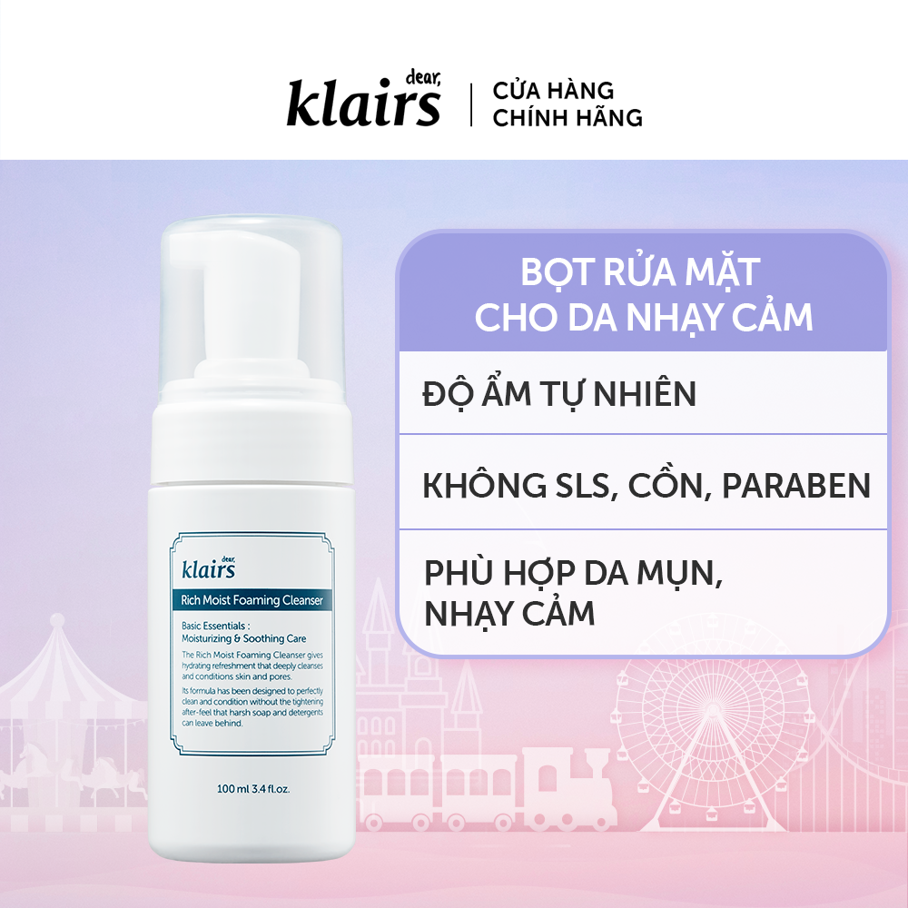 Sữa rửa mặt Dear Klairs Rich Moist Foaming Cleanser 100ml