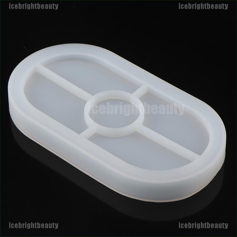 ICEB Concrete Oval Mold Ashtray Coaster Square Flexible Silicone Tray Mold Epoxy