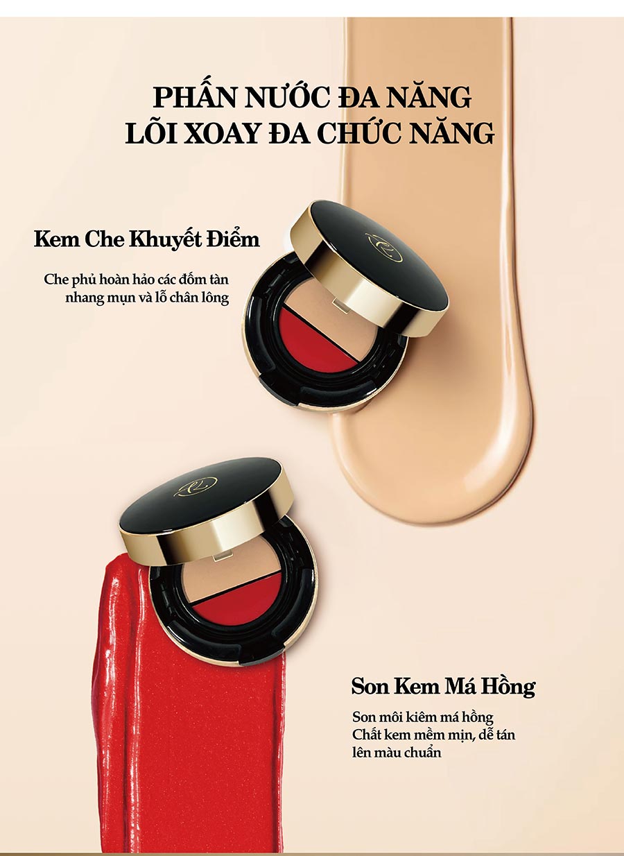 Phấn nước đa năng 3in1 và Tinh chất tẩy trang sạch sâu KEILEi