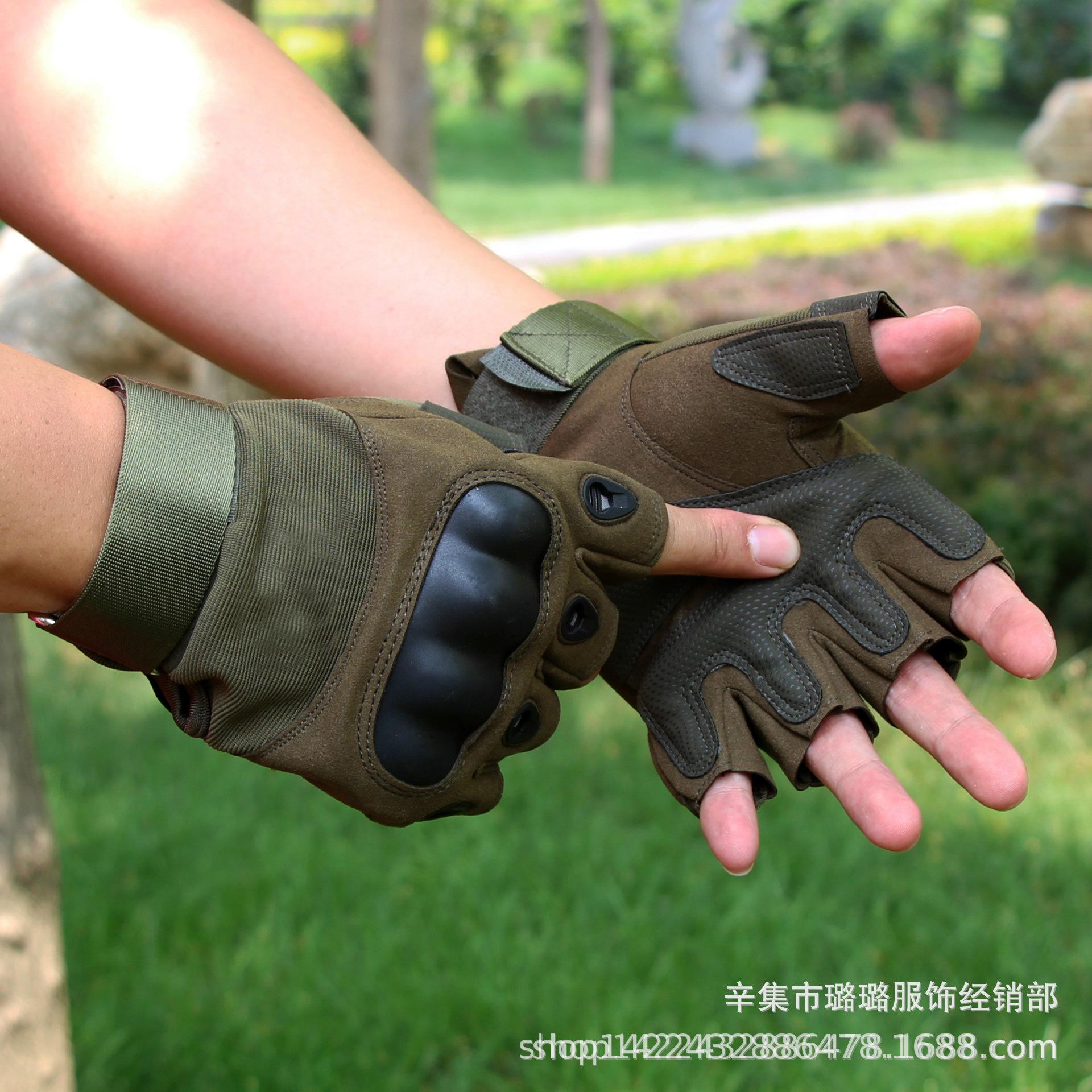 Phong cách mới nhất của găng tay O găng tay chiến thuật đại bàng đen găng tay nửa ngón chịu mài mòn găng tay thể thao ngoài trời cho nam găng tay xe máy sợi nhỏ