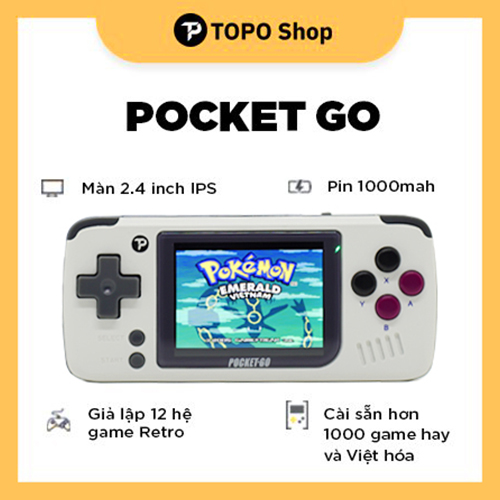 Máy chơi game Pocket Go - Giả lập 16 hệ game Retro, màn hình 2.5 inch IPS