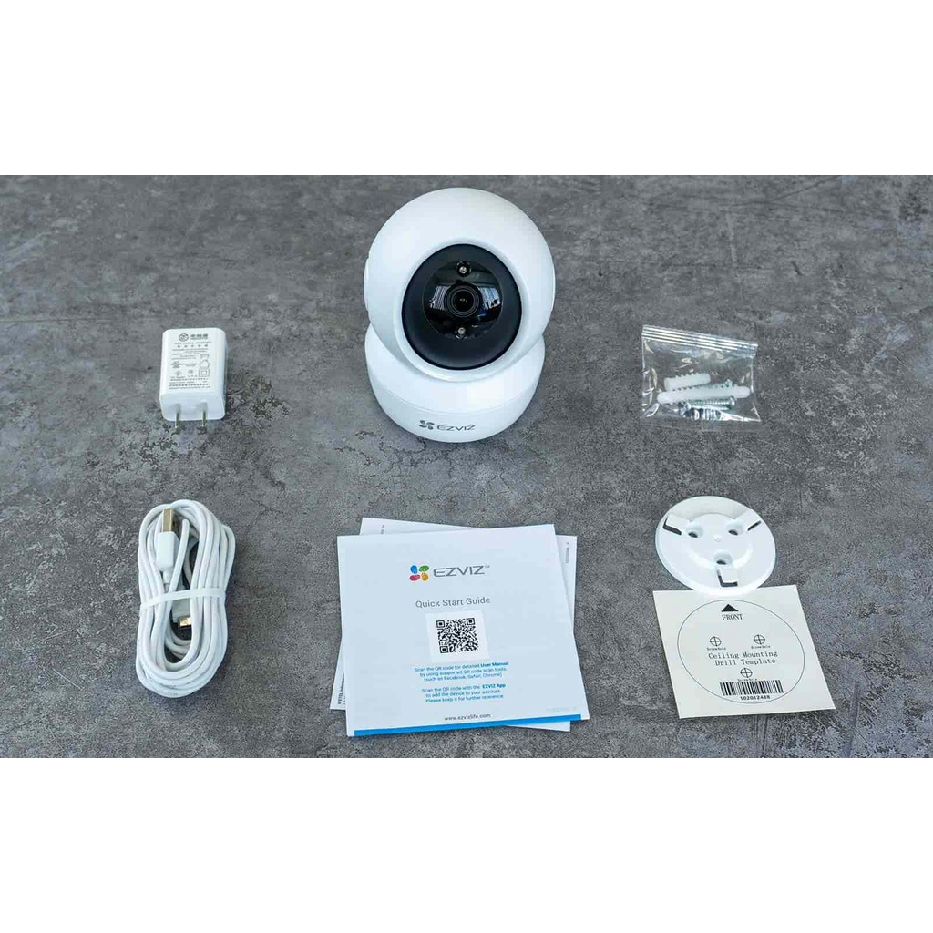 Camera Wifi Ezviz C6N 2K 3Mpx- xem và đàm thoại 2 chiều trên điện thoại - có nút bấm cảm ứng trên camera để gọi về app -Hàng chính hãng