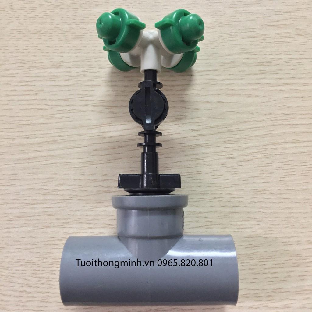 Béc phun sương 4 cửa kèm T ống pvc 21