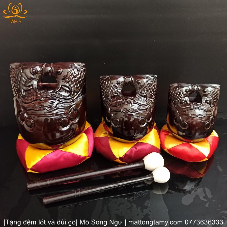 |Tặng Đệm Lót Và Dùi Gõ| Mõ Song Ngư, 3 Kích Thước