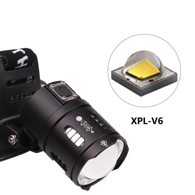 Siêu phẩm Đèn Pin Đeo Đầu Gustavo Xpl-V6 Led Cổng Sạc usb siêu siêu sáng (tặng 2 pin)