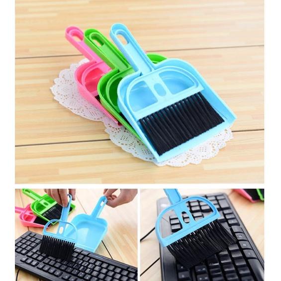 BỘ CHỔI QUÉT BỤI BÀN PHÍM MÁY TÍNH VÀ KI HỐT RÁC MINI CÓ LỖ TREO TIỆN DỤNG ĐA NĂNG
