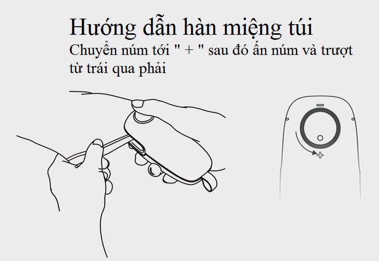 Máy hàn miệng túi nilon cầm tay cao cấp  (Tặng kèm 3 móc dán siêu chắc)