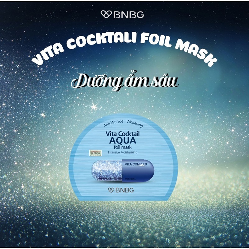 Combo 5 Mặt nạ cấp nước dưỡng da ẩm mượt, săn chắc BNBG Vita Cocktail Aqua Foil Mask - Intensive Moisturizing 30ml x 5