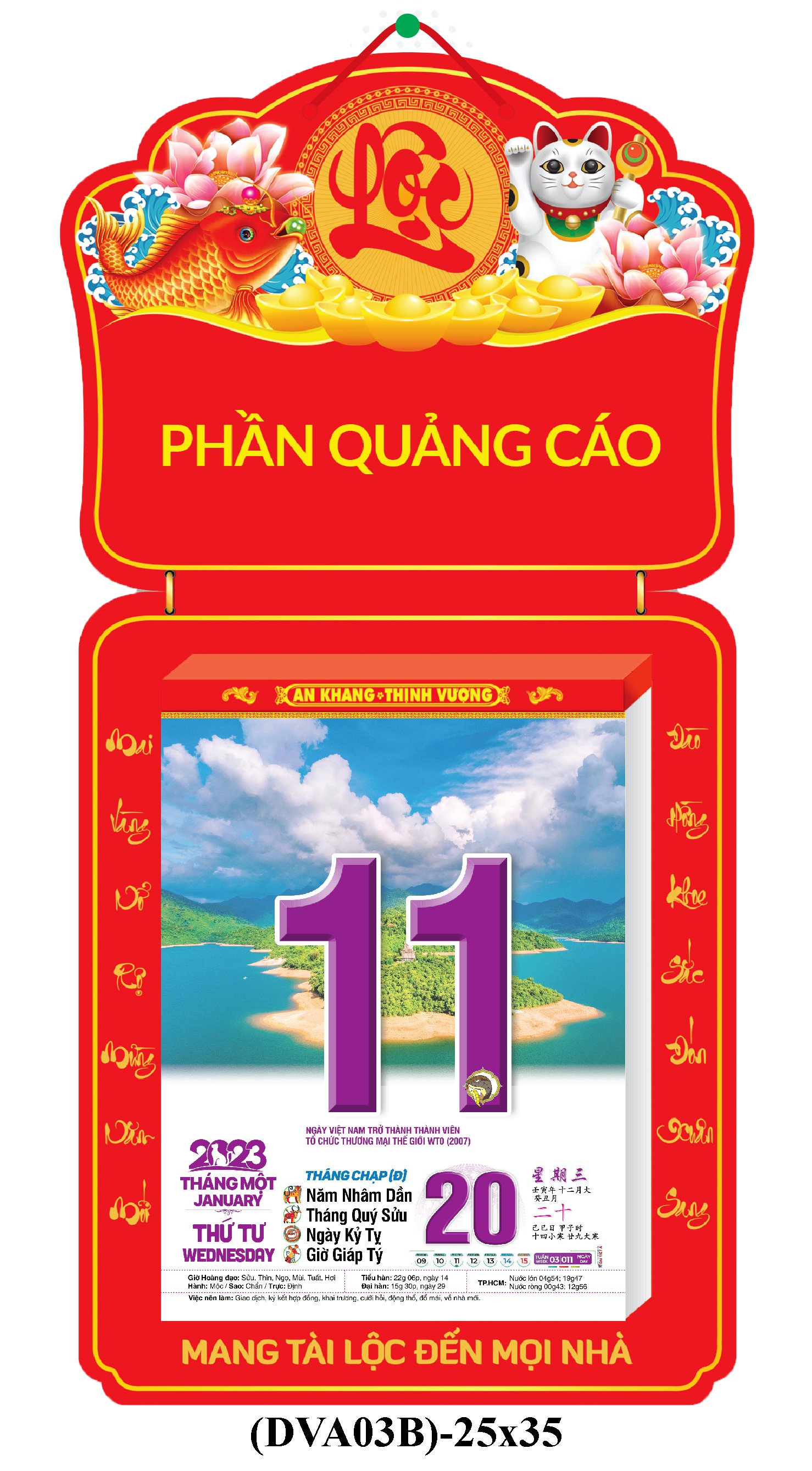 Lịch Bloc Cực Đại Đặc Biệt Cao Cấp 2024 - Lịch Tết 2024 - Quà Tặng Lịch Treo Tường HT7