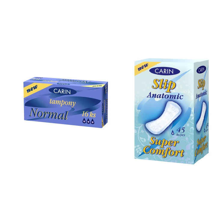 Combo Carin tampon normal + BVS hàng ngày Carin Slip Anomic Super Comfort 45