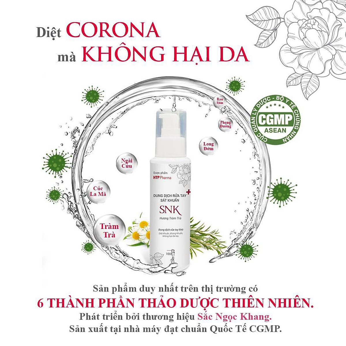 Dung Dịch Rửa Tay Sát Khuẩn Khô SNK 100ml