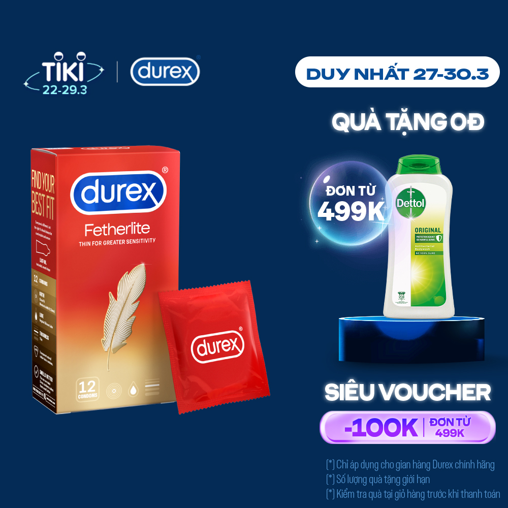 Bao cao su Durex Fetherlite Hộp 12 Bao