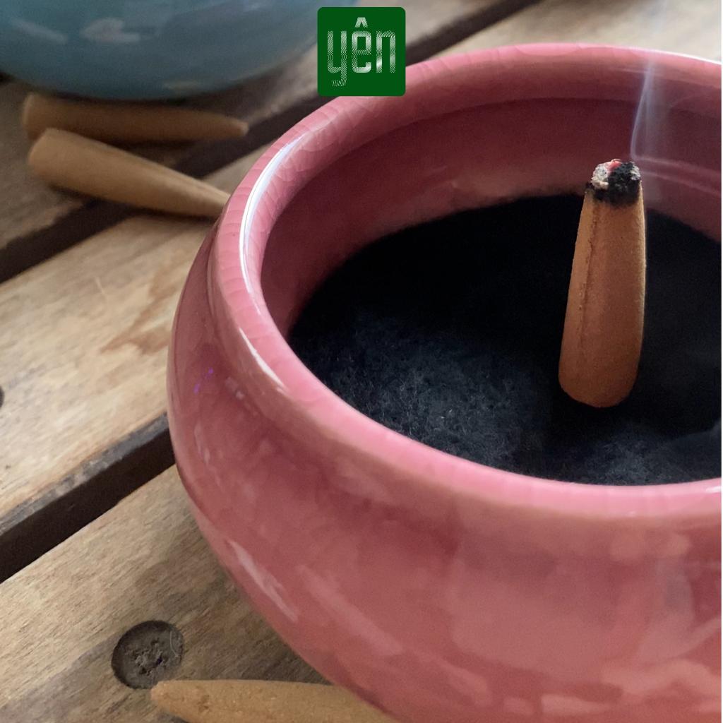 Lư Xông Nhang Nụ Thảo Mộc Bằng Sứ Cao 7cm Nhiều Màu Sắc Phong Thủy Trang Trí Bàn Thờ Dâng Hương