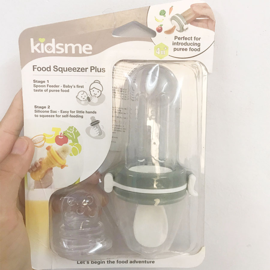 Bình Bóp Chống Hóc Food Squeezer Plus Kidsme Cho Bé Từ 4 Tháng Tuổi Màu Xám Từ Anh Quốc - Ăn Dặm Chủ Động Cho Trẻ Nhỏ