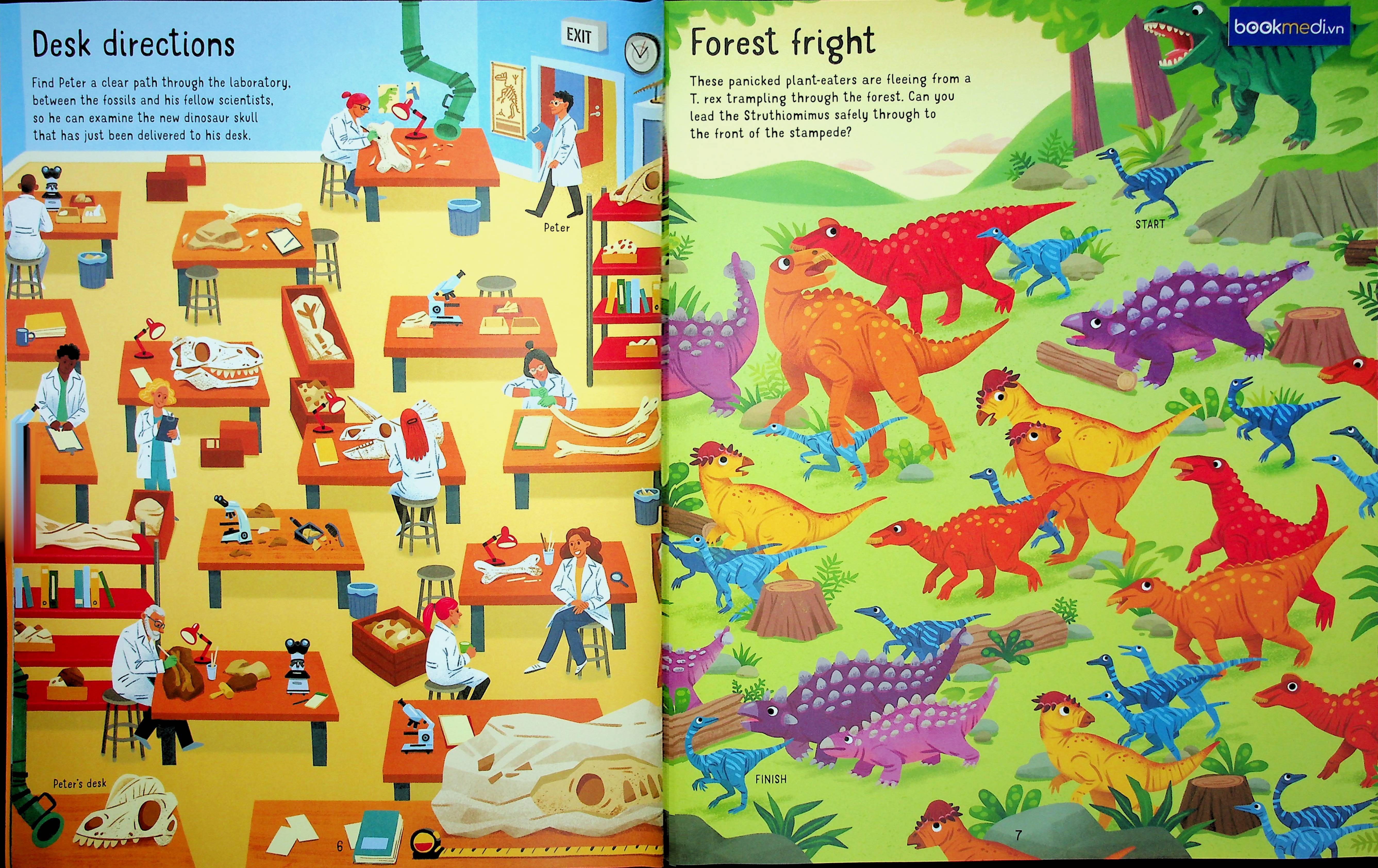 Sách thiếu nhi tiếng anh Dinosaur Mazes