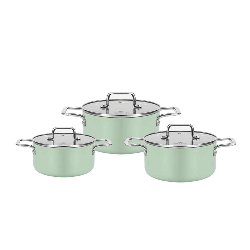 Bộ nồi chống dính Ceramic Elmich EL5241SK01 size 18,20,24cm - Hàng chính hãng