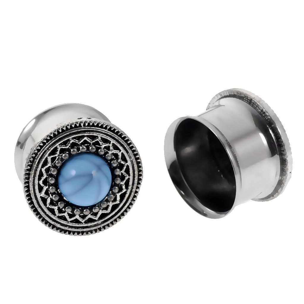 Ear Piercing Screw  Stretcher  Tunnel with Blue Turquoise