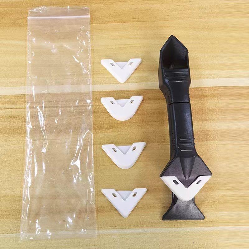 Bộ Dụng Cụ Cạo Trét Keo Silicon Gạch Kính, Dụng Cụ Miết Keo Silicone Kèm 5 Đầu Miết