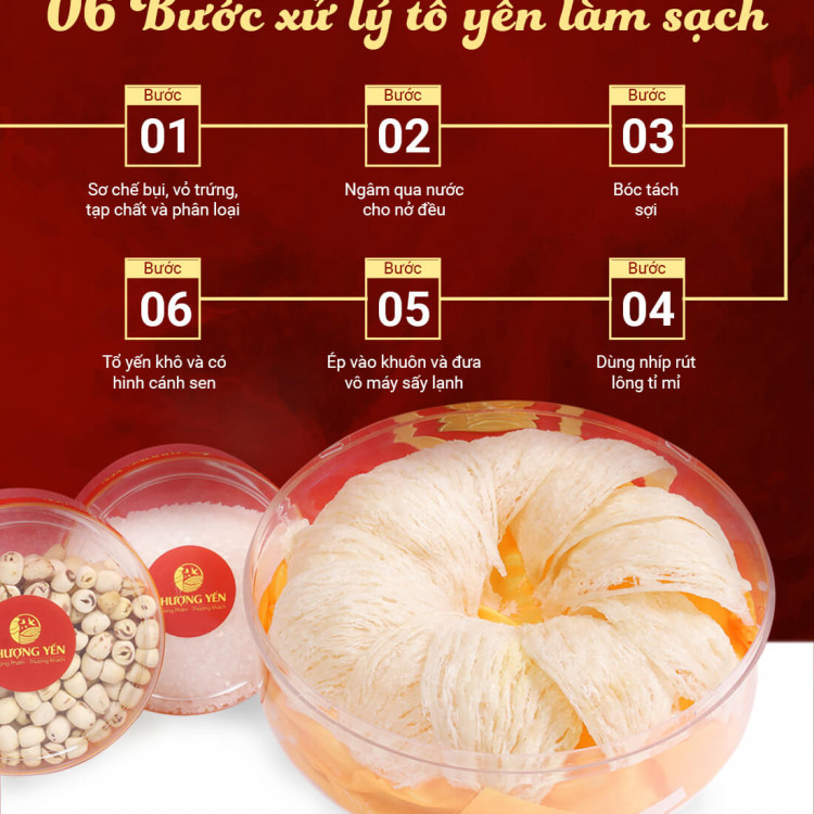 6 bước xử lý tổ yến làm sạch