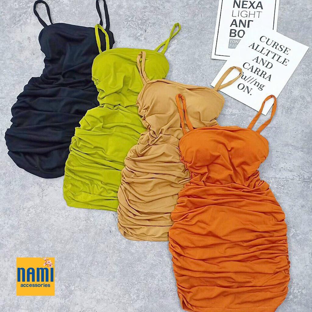 ĐẦM ÔM BODY HAI DÂY NHÚNG THÂN CHUẨN FORM DÁNG QUYẾN RŨ ĐƠN GIẢN - QANU397