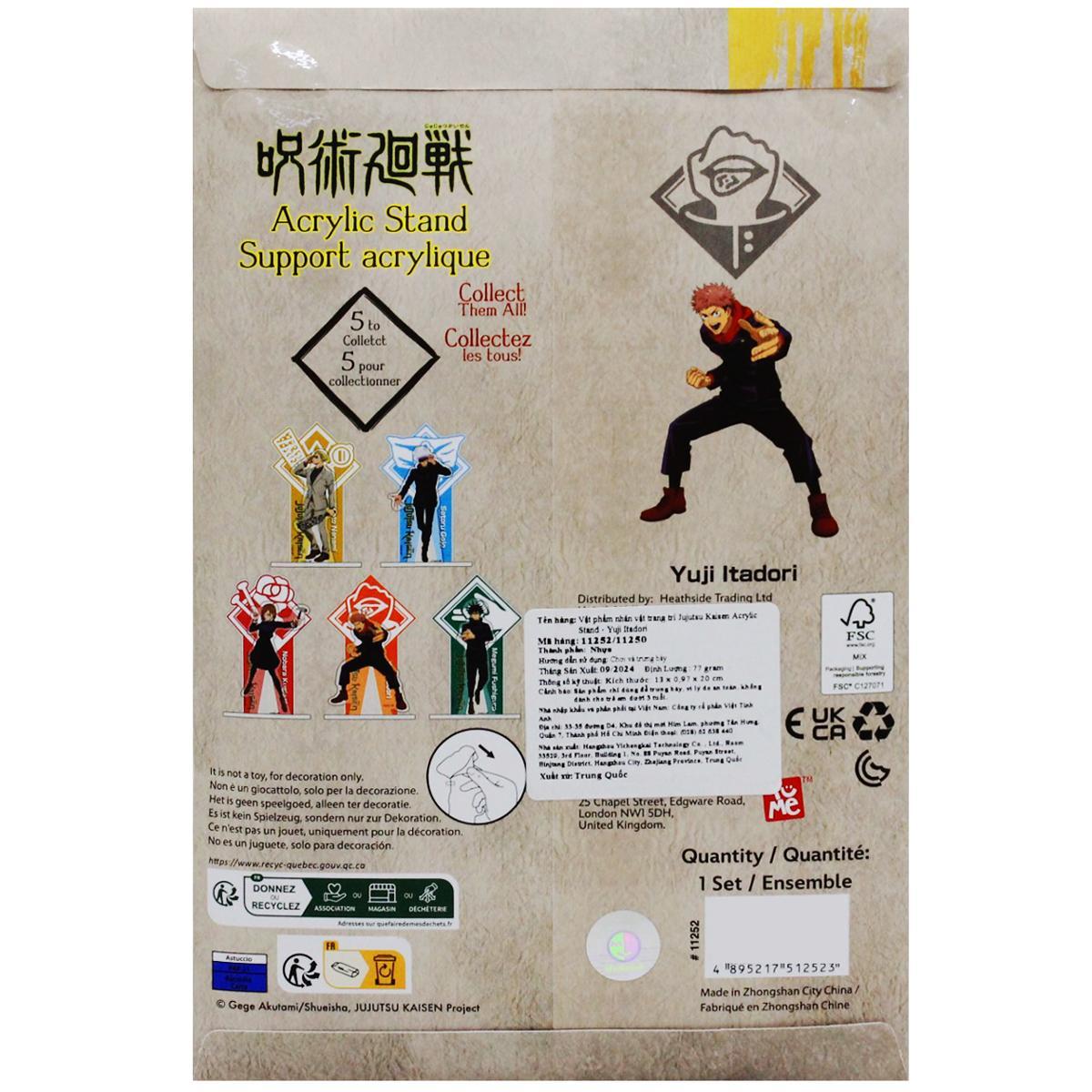 Đồ Chơi Mô Hình Jujutsu Kaisen Acrylic Stand - Yuji Itadori - YuMe 11250-11252