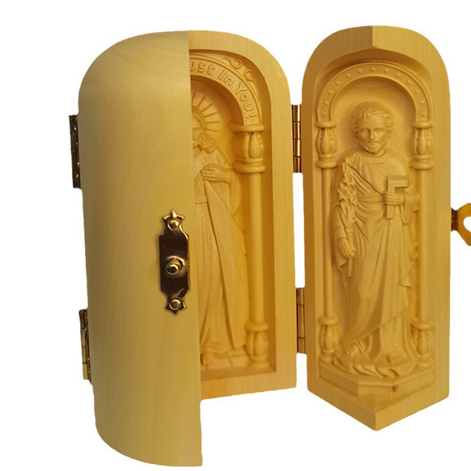 Wood Carving Ornaments Catholic Cardinal Sculpture for Home Desktop Office