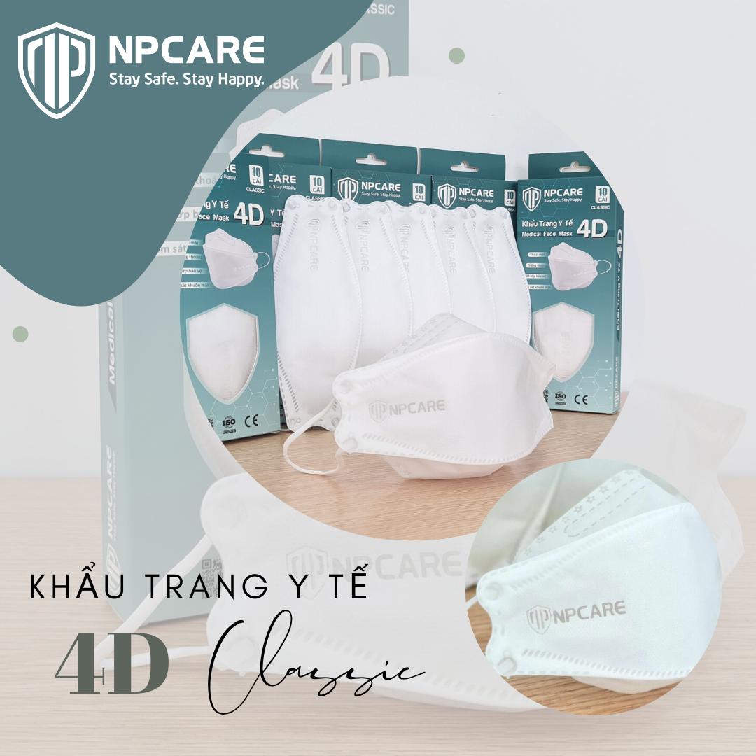 Khẩu trang y tế 4D NPCARE Classic Trắng