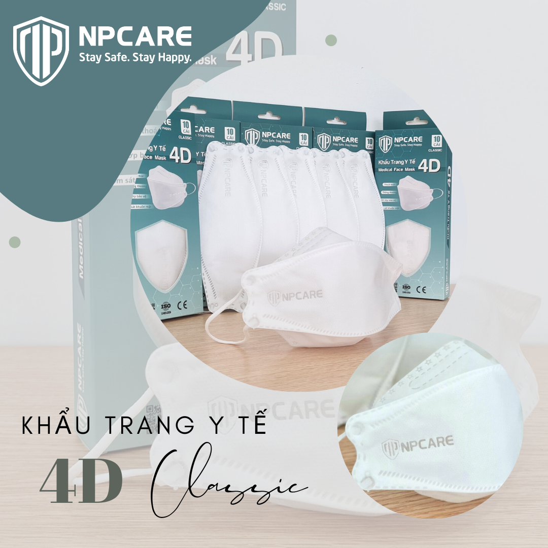 Khẩu trang y tế 4D NPCARE Classic Trắng (H/10c)