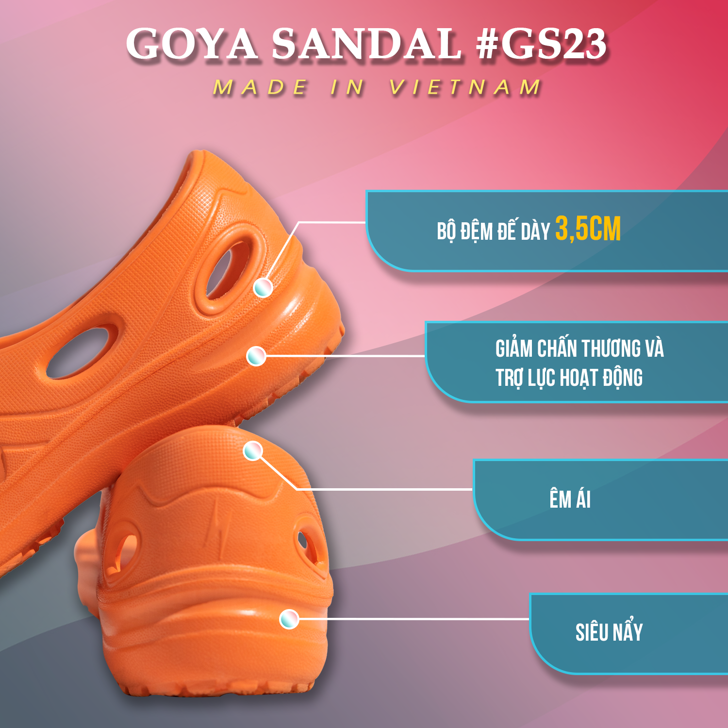 [HOT] Dép Thể Thao Cao Cấp Goya Sandal GS23 - Màu Cam