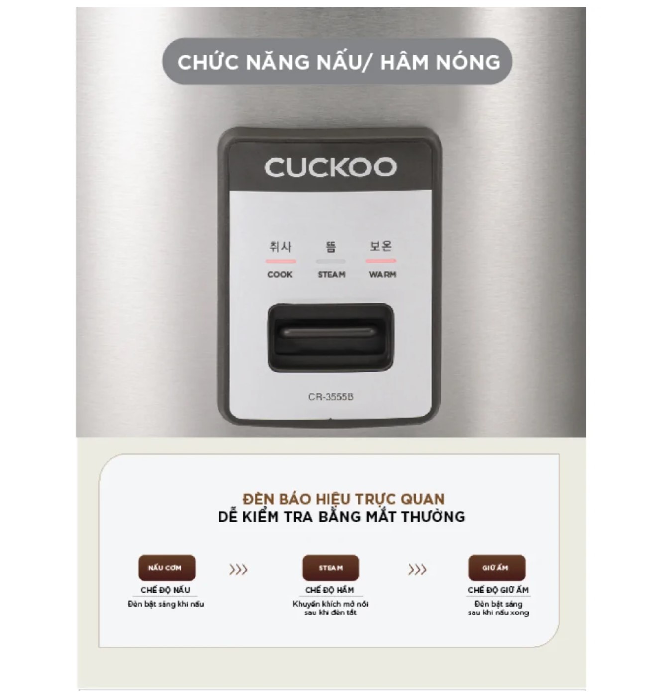 Nồi cơm điện công nghiệp 6,3L Cuckoo CR-3555 - Hàng chính hãng, Bảo hành 24 tháng
