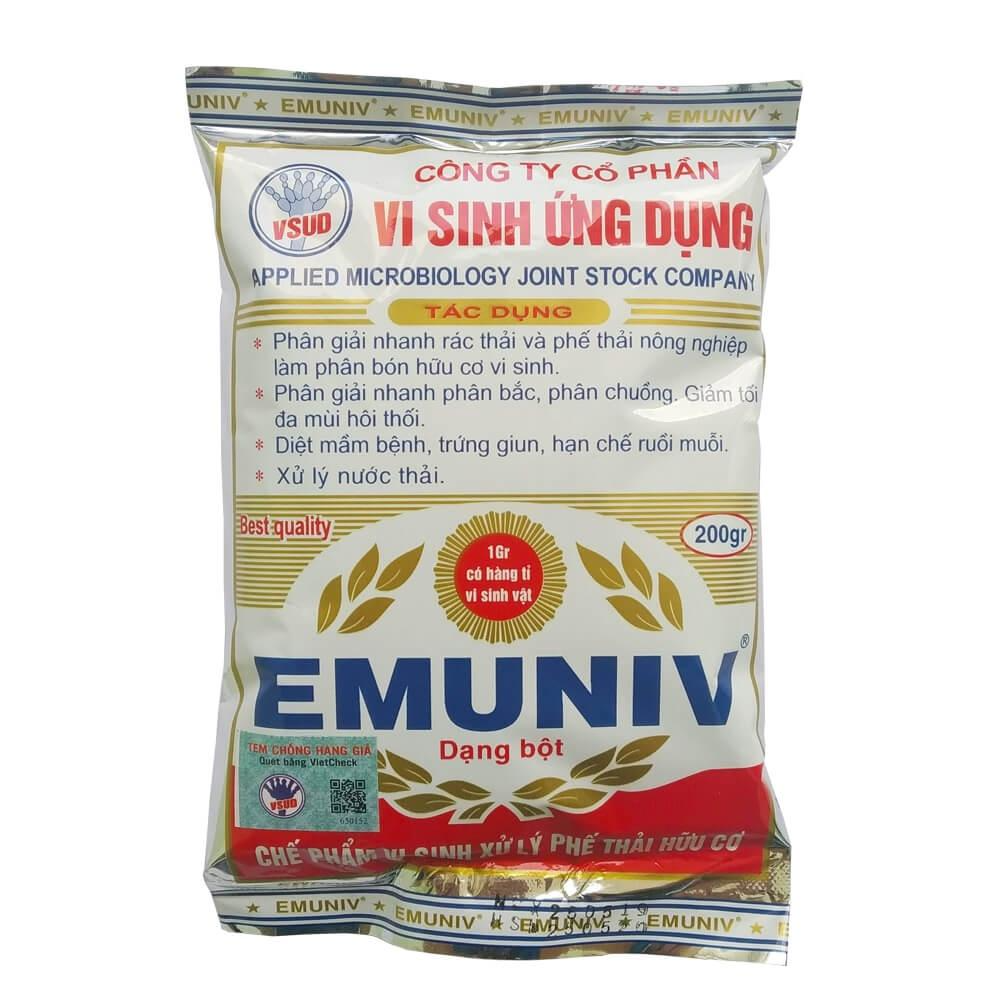CHẾ PHẨM Ủ RÁC THẢI GIA ĐÌNH VÀ PHÂN EMUNIV 200G -HIỆU QUẢ NHANH