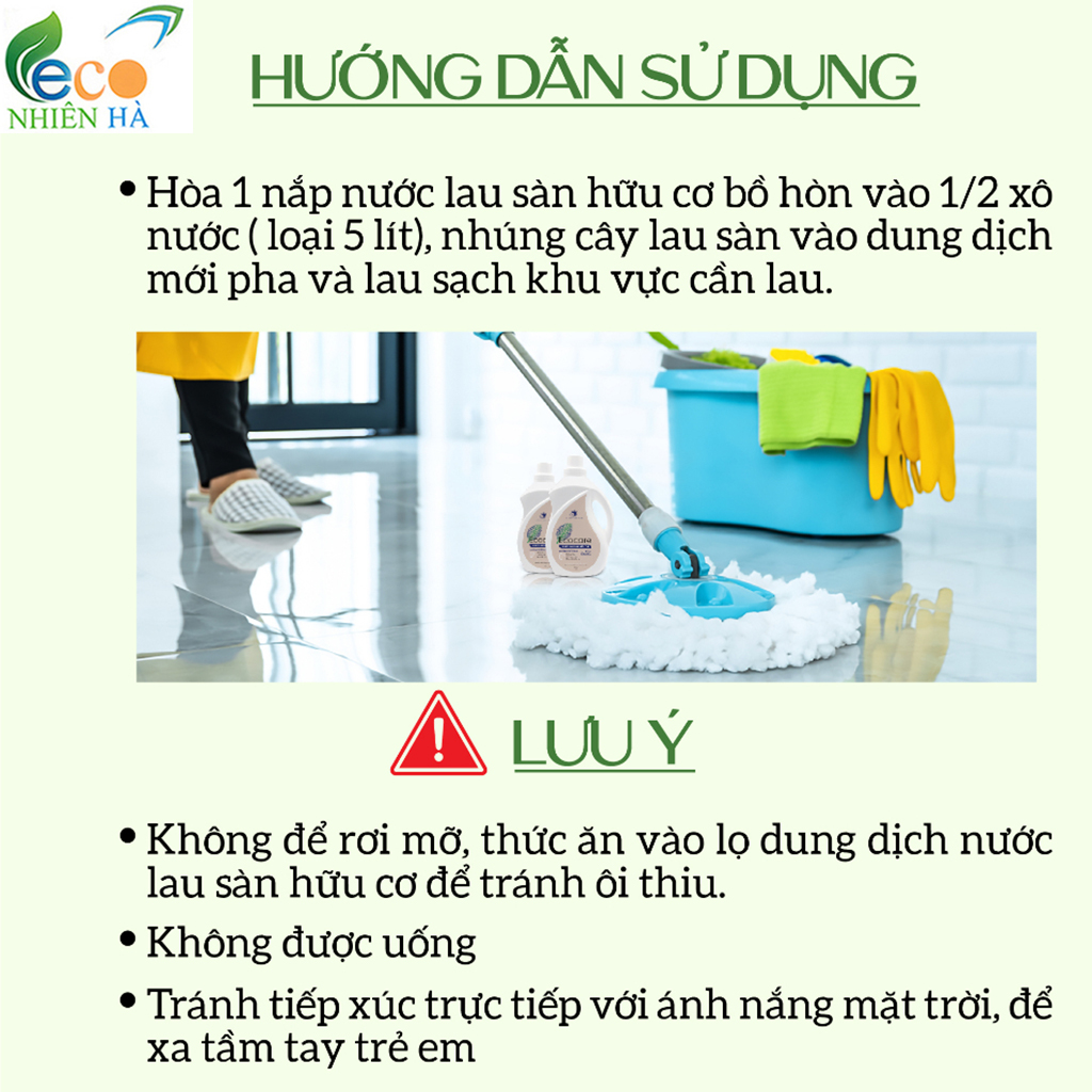 Nước lau sàn ECOCARE PREMIUM 4L tinh dầu thiên nhiên, nước lau nhà đuổi muỗi, chống trượt