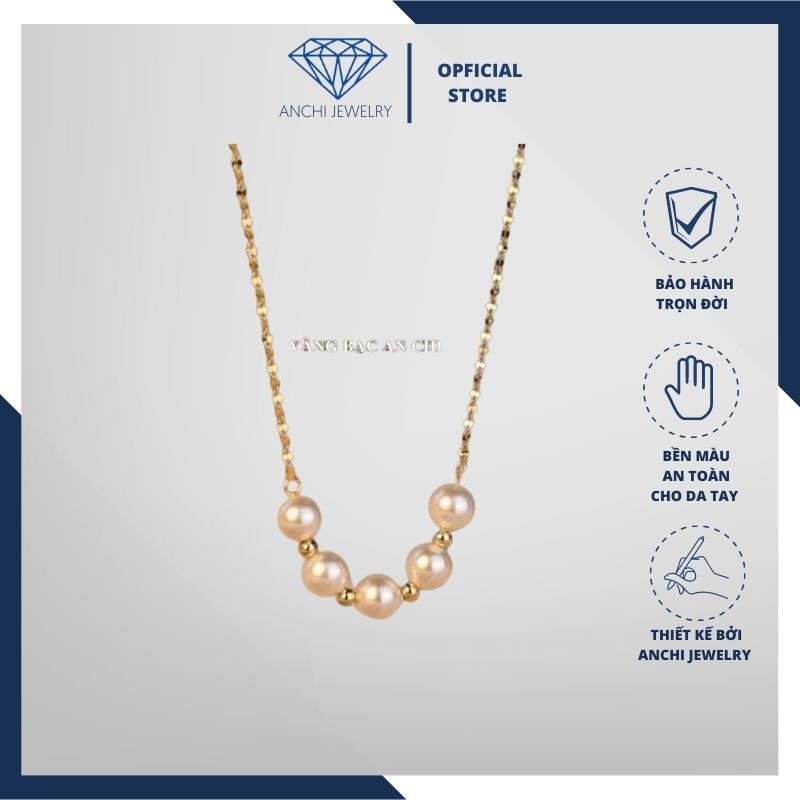 Dây chuyền bạc,Vòng cổ hạt trai thật trẻ trung thanh lịch, an chi jewelry