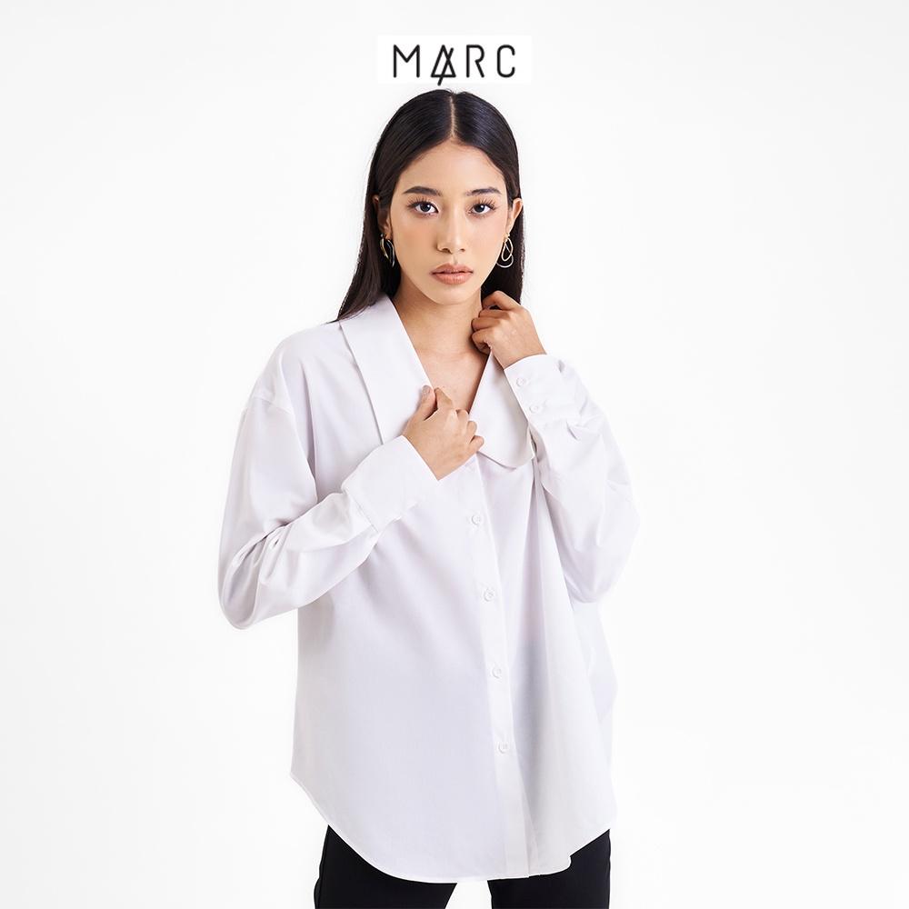 Áo kiểu sơ mi form rộng nữ MARC FASHION phối lá cổ CBLH093322