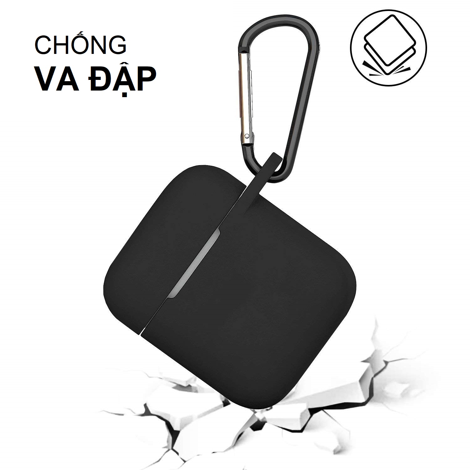 Bao Case Silicon Dành Cho Tai Nghe Apple Airpods Có Móc Khóa