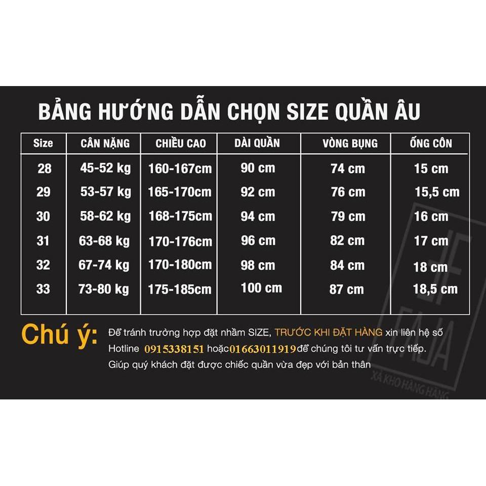 Quần âu nam đen ống côn, vải không nhăn không xù