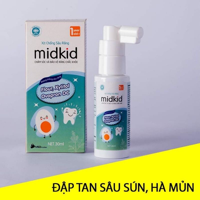 Xịt chống sâu răng MIDKID-Ngăn ngừa sâu răng-bảo vệ men răng-ngừa ố vàng-đập tan sâu sún hà mủn