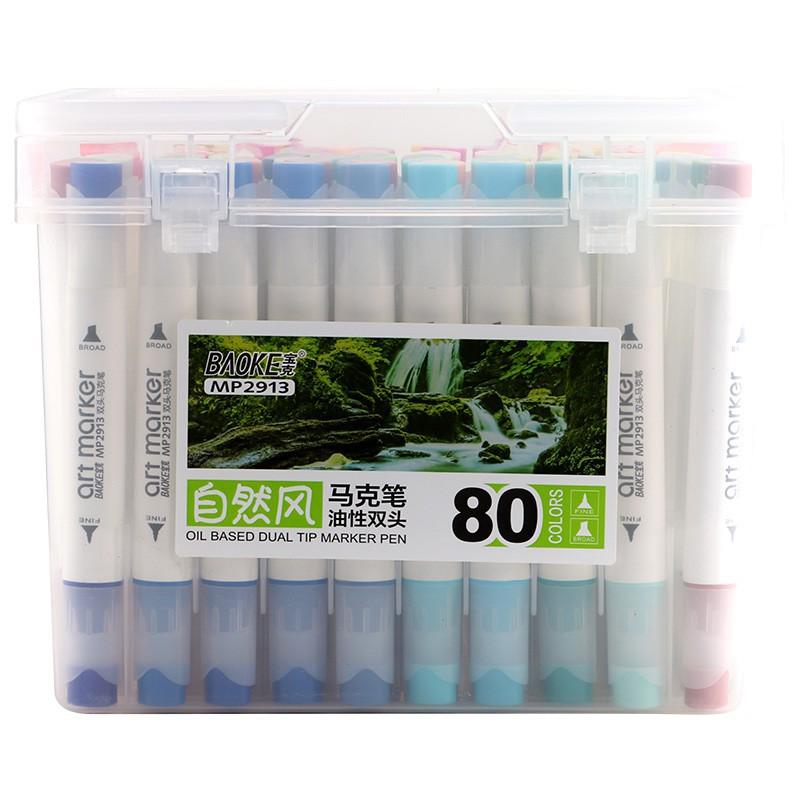 Bộ Bút 80 Màu Marker Oil Based Dual Tip BAOKE MP2913 - 80 Màu