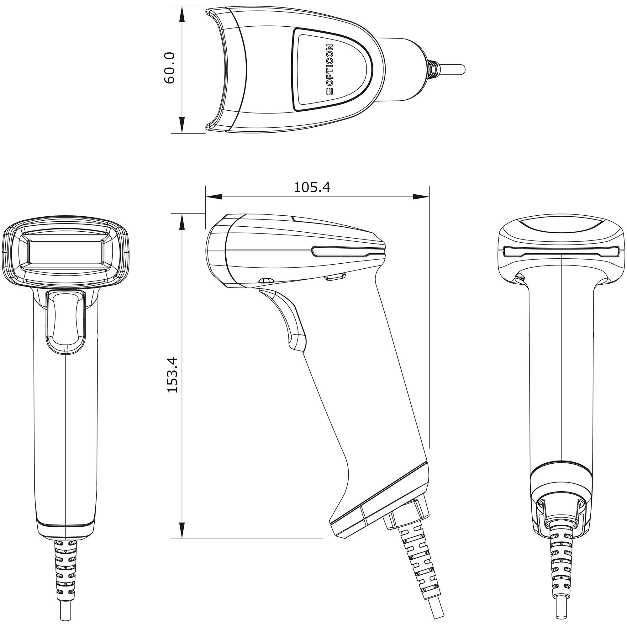 Máy quét mã vạch có đế 1D OPTICON L-46R (Hàng chính hãng)