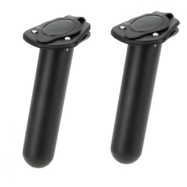 Set 2 Plastic Flush Mount Fishing Boat Rod Holder & Cap Cover for Kayak Pole