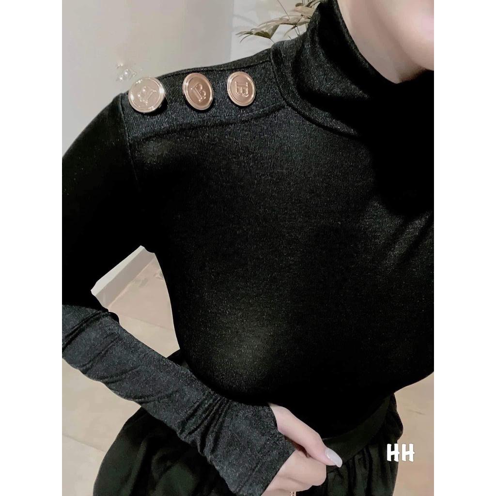 ÁO LEN ZIP XỎ NGÓN ĐÍNH CÚC VAI